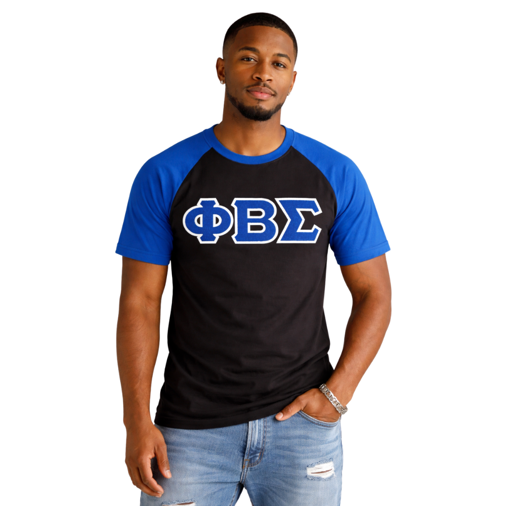 Blue/Black ΦΒΣ Raglan Chenille Tee