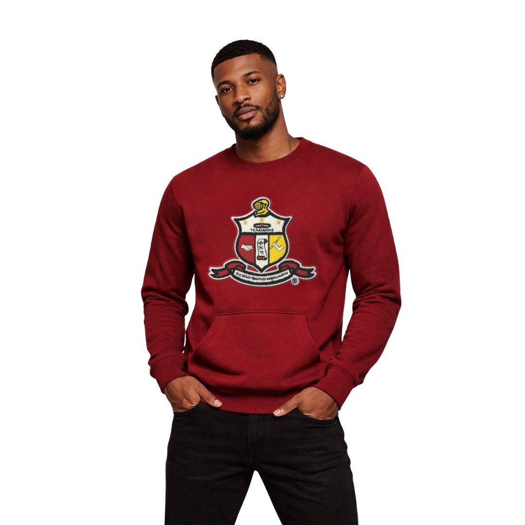 Kappa Krimson & Kream Crest Chenille Pocket Crewneck