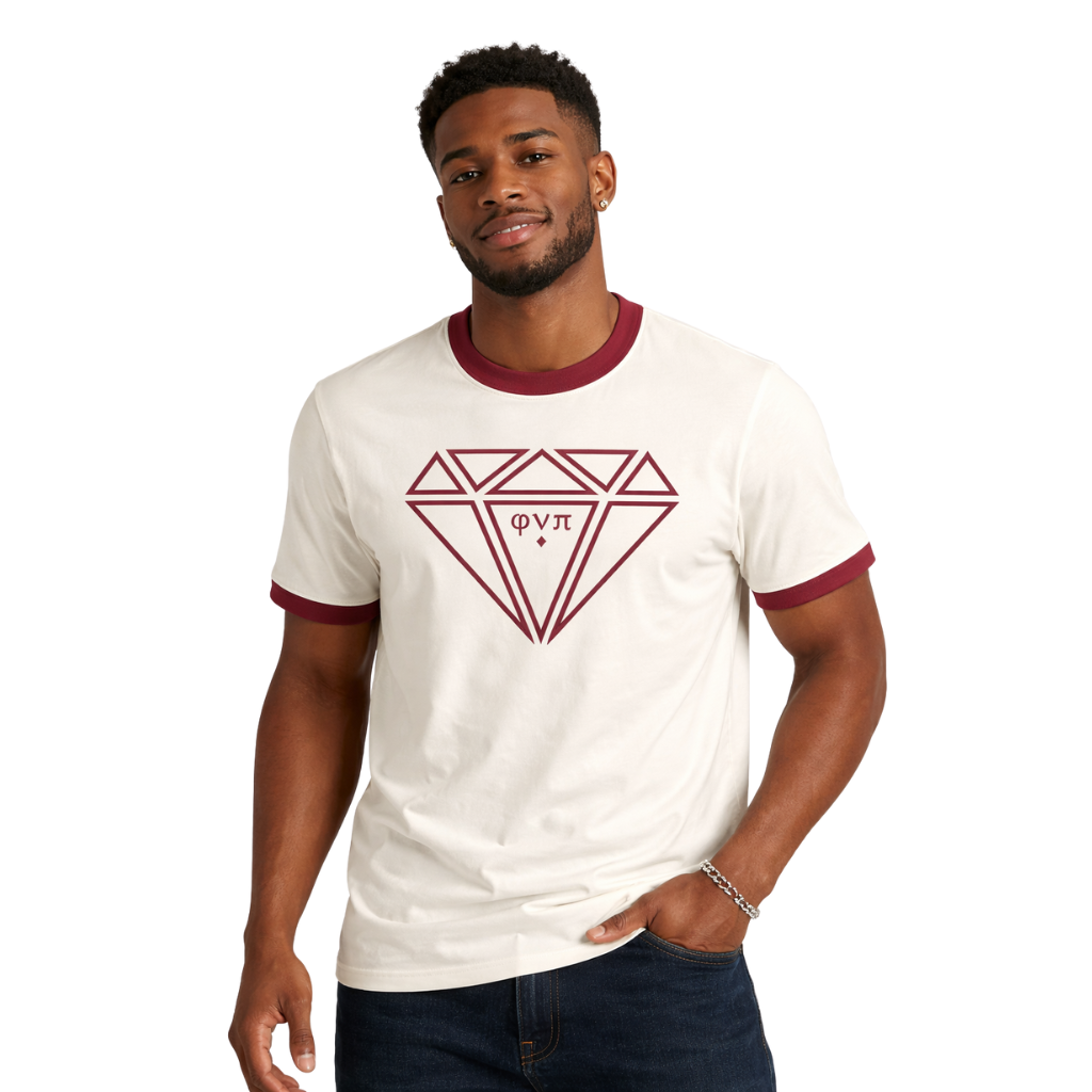 Kappa Alpha Psi Diamond Phi Nu Pi Ringer Tee (Kream)