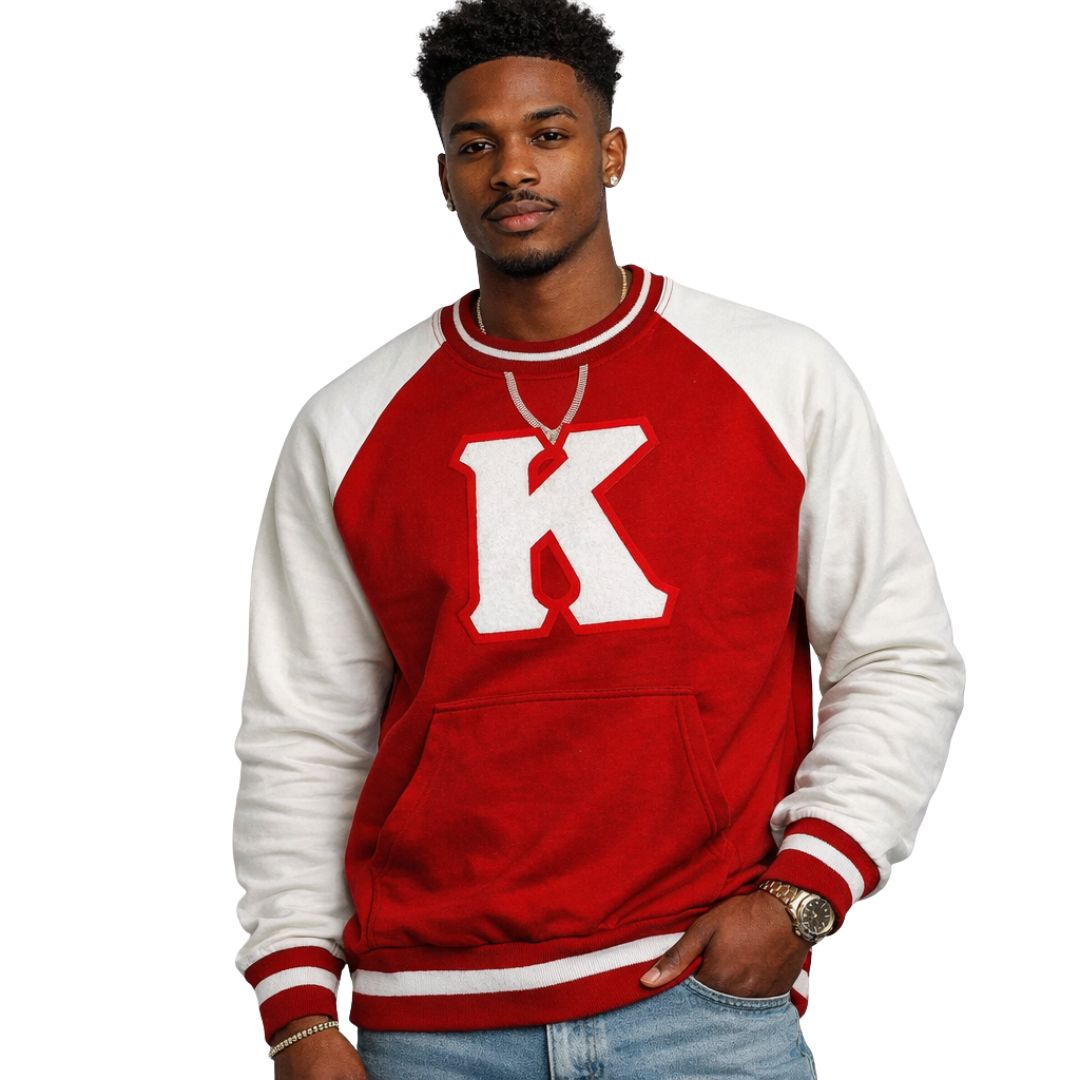 Kappa White/Red Chenille Crewneck