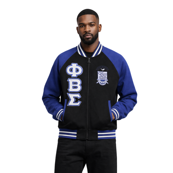 Phi Beta Sigma Black Varsity Fleece Jacket