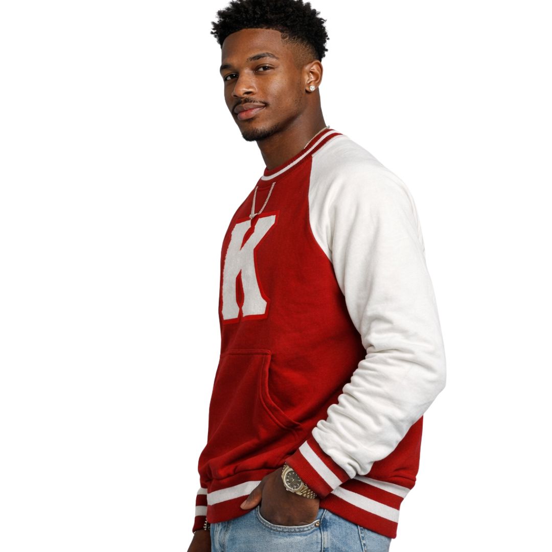 Kappa White/Red Chenille Crewneck