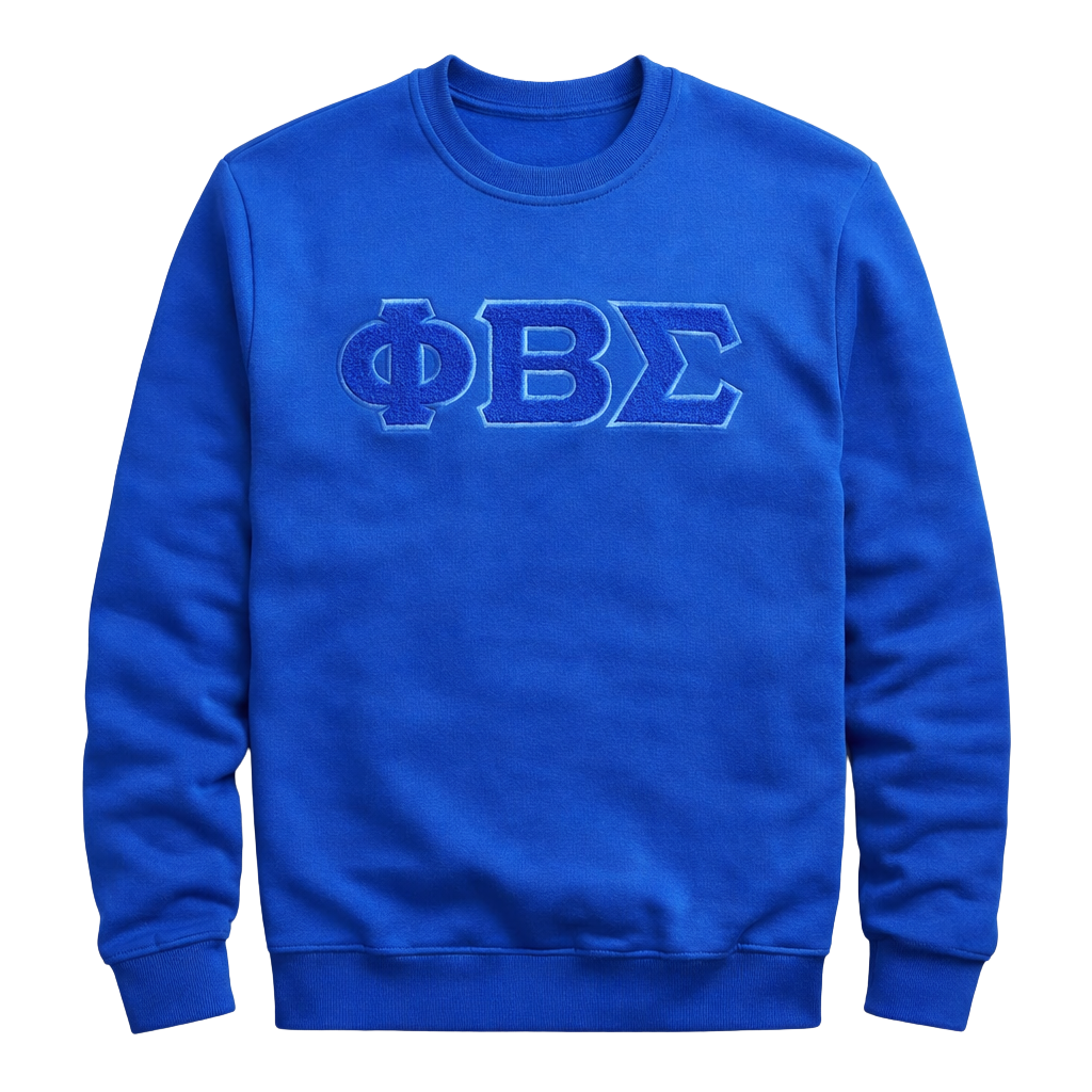 Solid ΦΒΣ Chenille Sweatshirt (Royal Blue)
