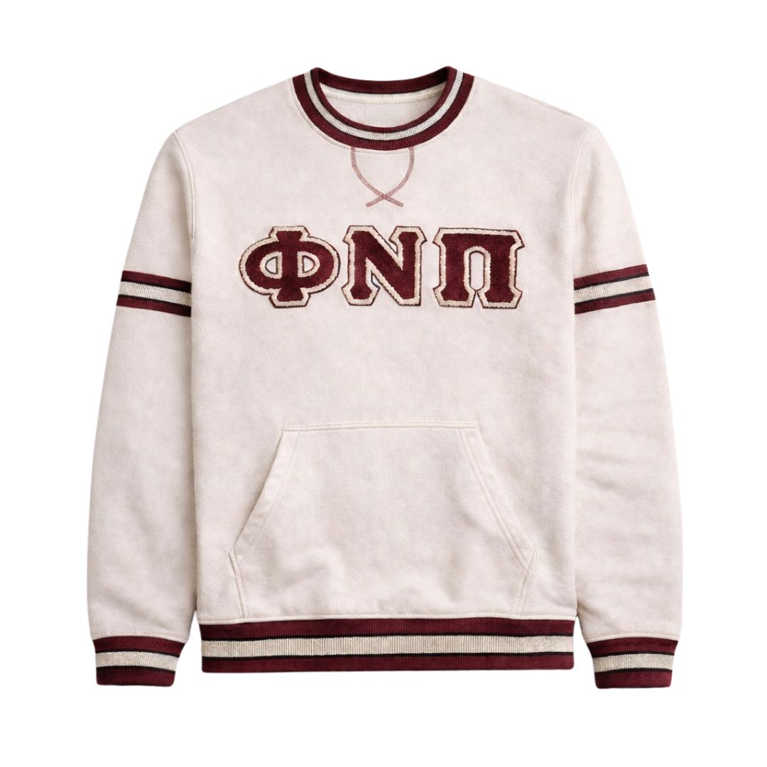 Kappa Phi Nu Pi Neutral Chenille Crewneck