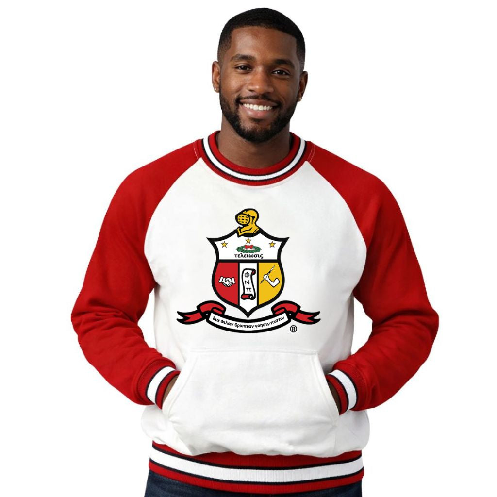 Kappa White/Red Crest Chenille Crewneck