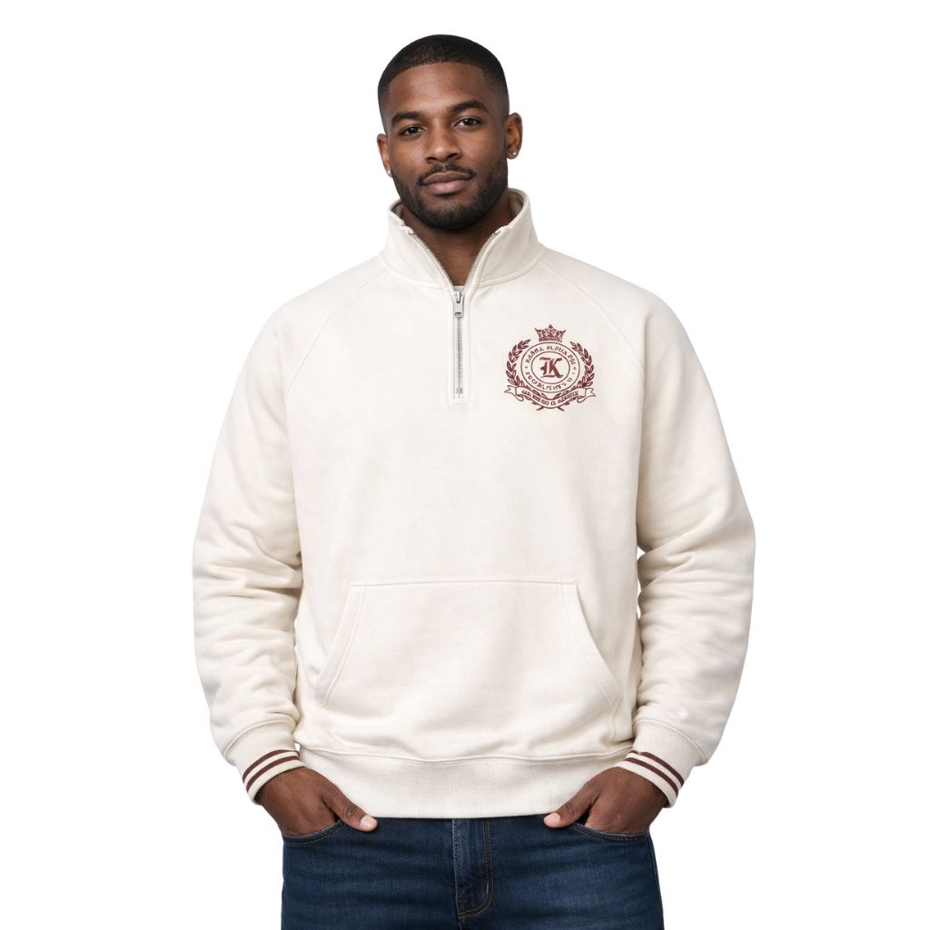 Kappa Alpha Psi All We Do Is Achieve 1/4 Zip Pullover (Cream)
