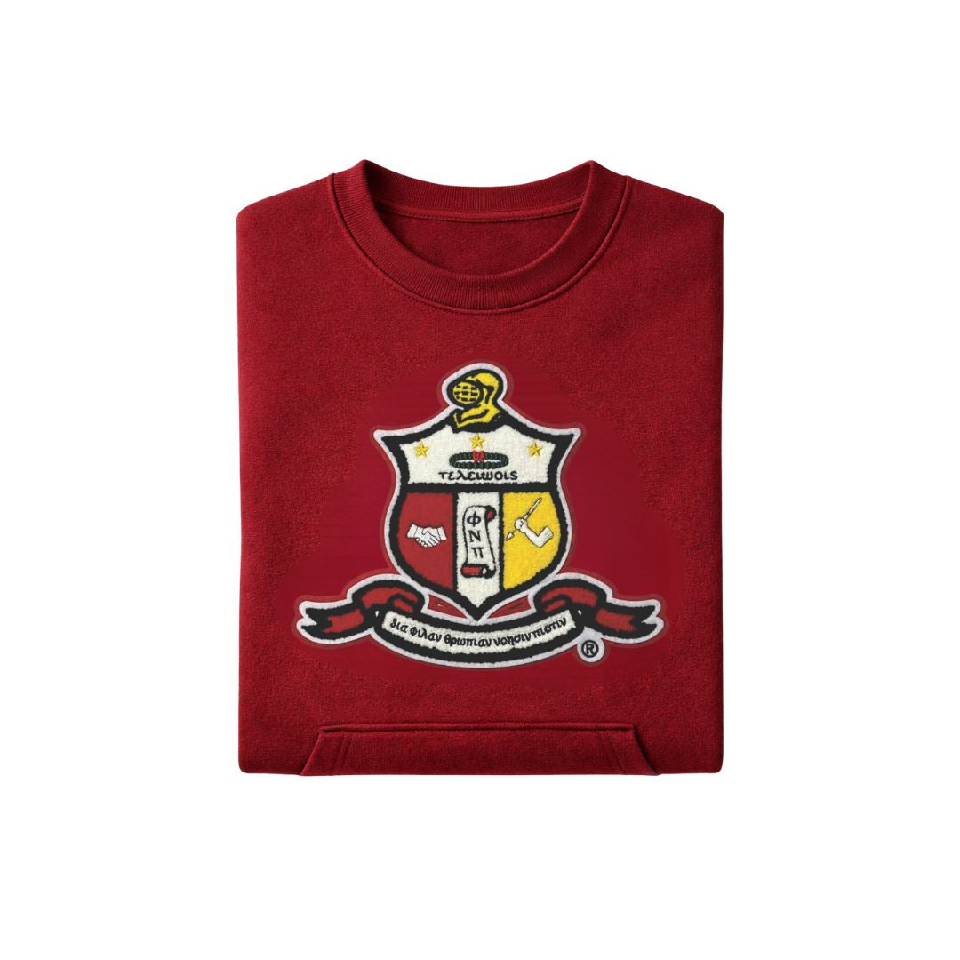 Kappa Krimson & Kream Crest Chenille Pocket Crewneck