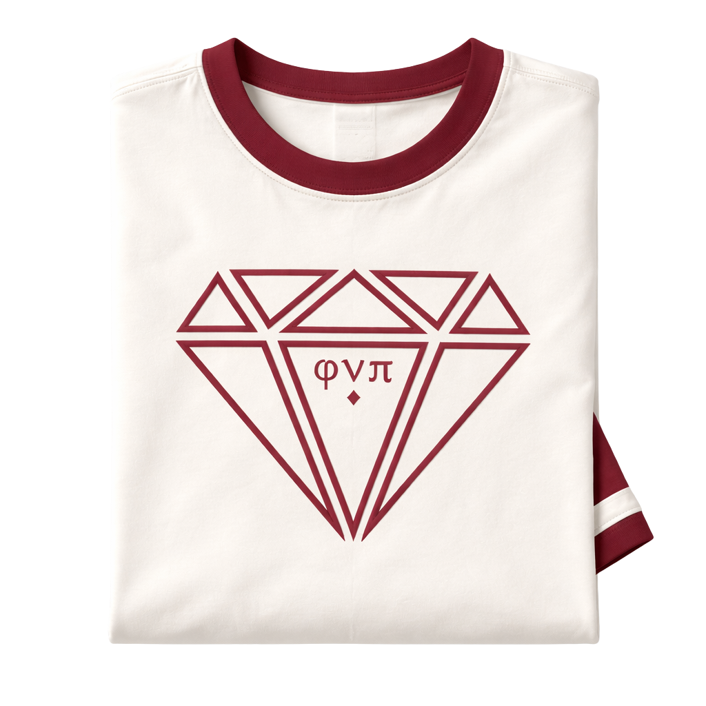 Kappa Alpha Psi Diamond Phi Nu Pi Ringer Tee (Kream)