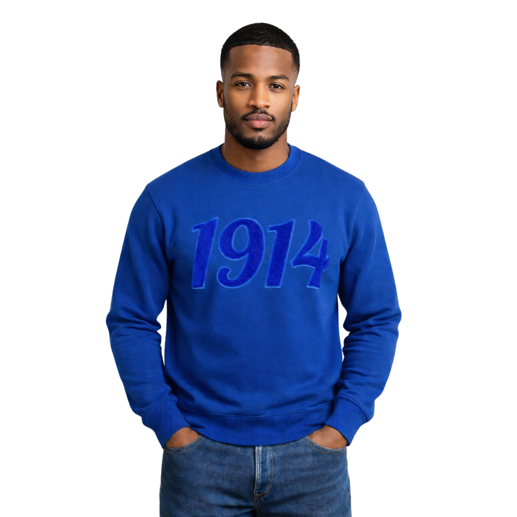 Solid Blue 1914 Chenille Sweatshirt