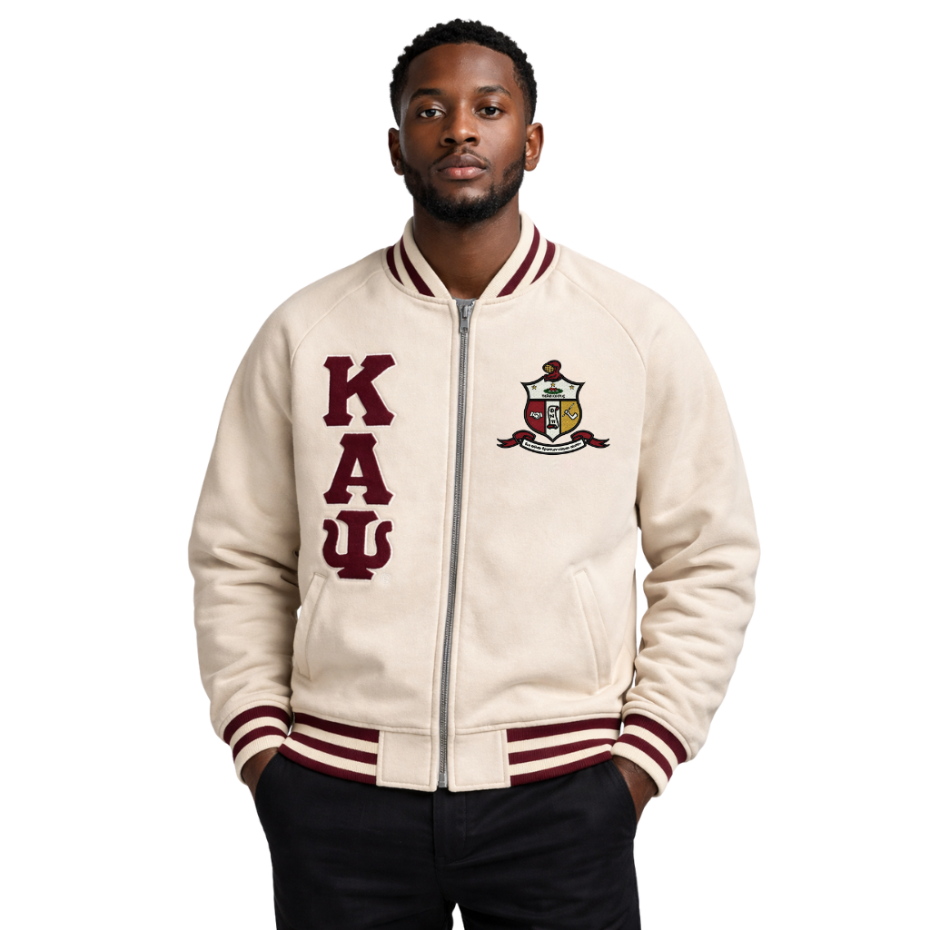Kappa Cream Varsity Fleece Jacket