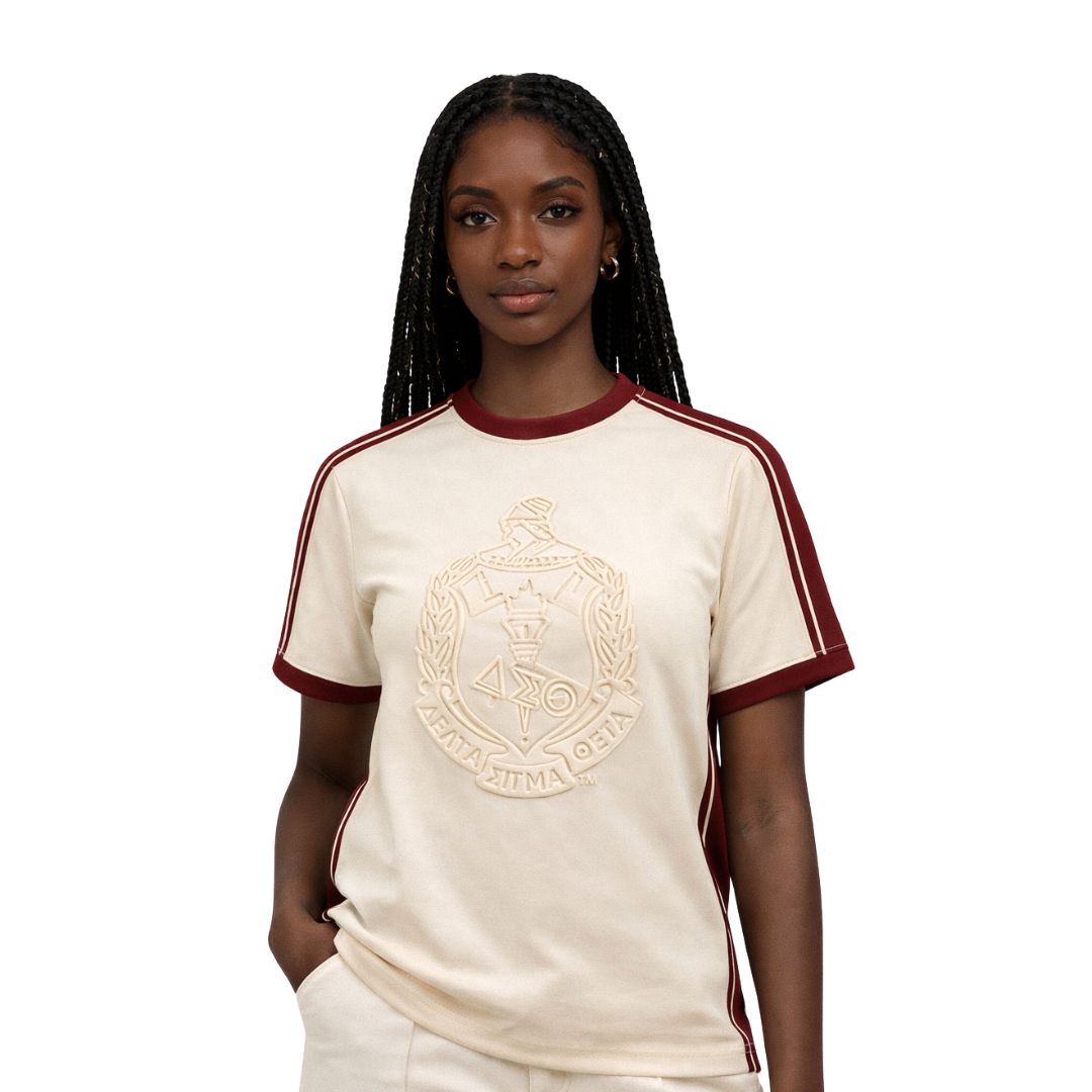 Delta Cream Tapered Embossed Crest Premium Shirt