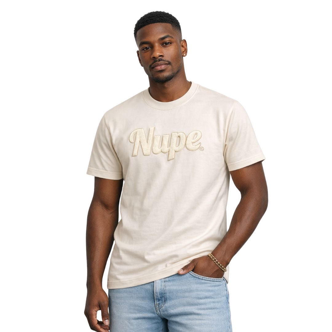 Solid Nupe Cream Chenille Tee