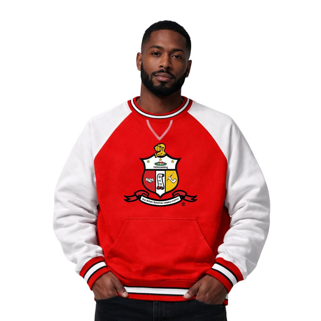 Kappa White Red Crest Chenille Crewneck