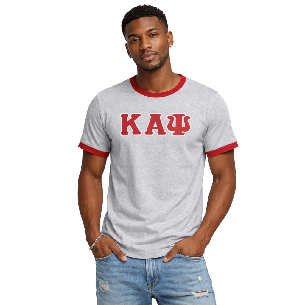 Kappa Alpha Psi 3-Letter Grey Ringer Tee