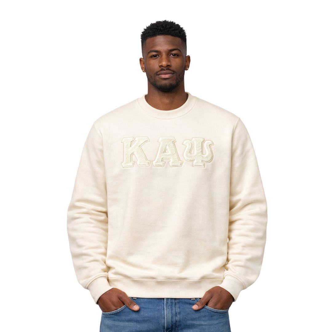 Solid ΚΑΨ Cream Chenille Sweatshirt