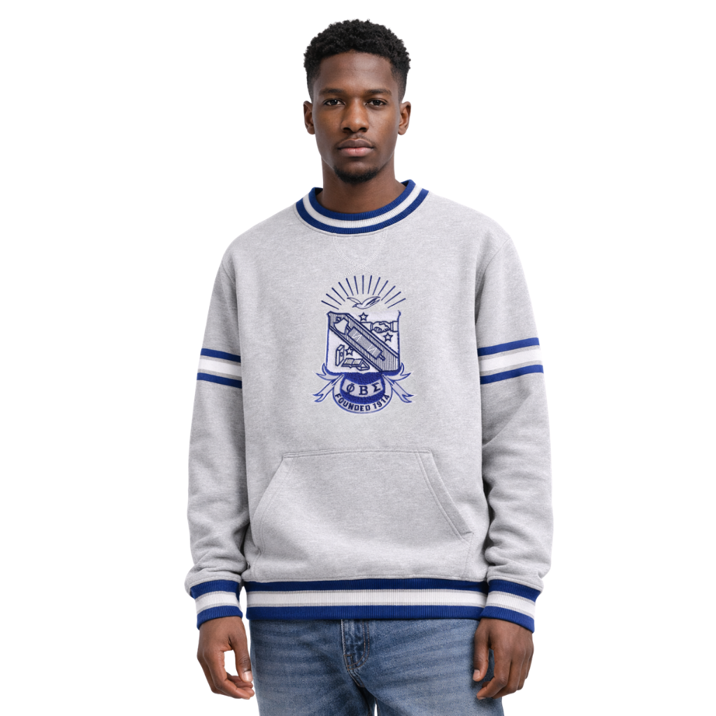 Phi Beta Sigma Grey Chenille Crest Crewneck