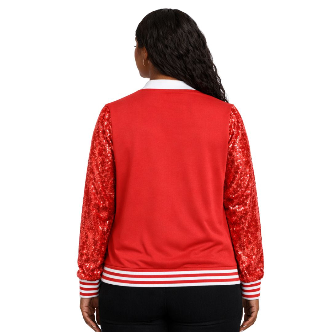 DST Sequin Cardigan Red