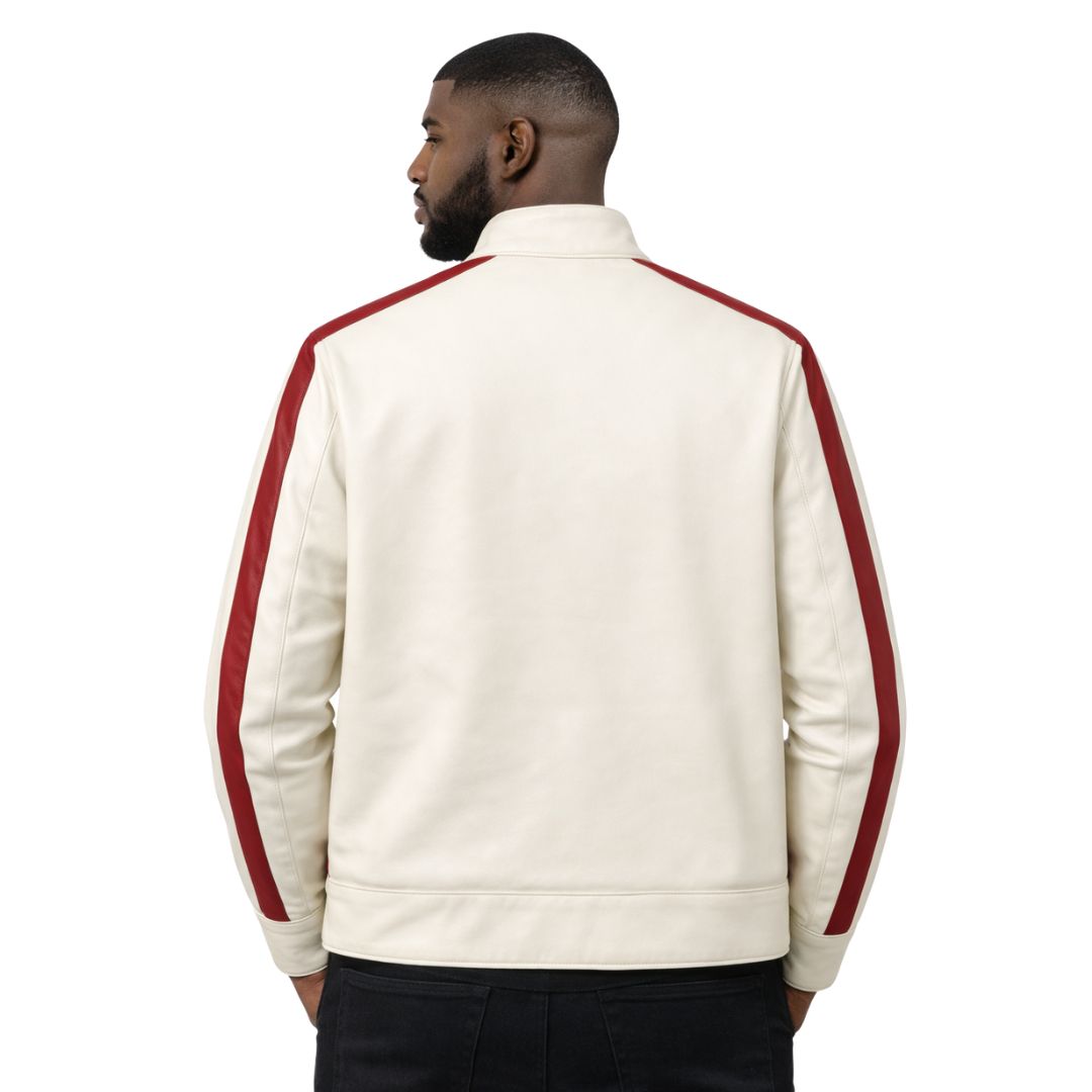 Kappa Alpha Psi Stripe Racing Jacket (Cream)