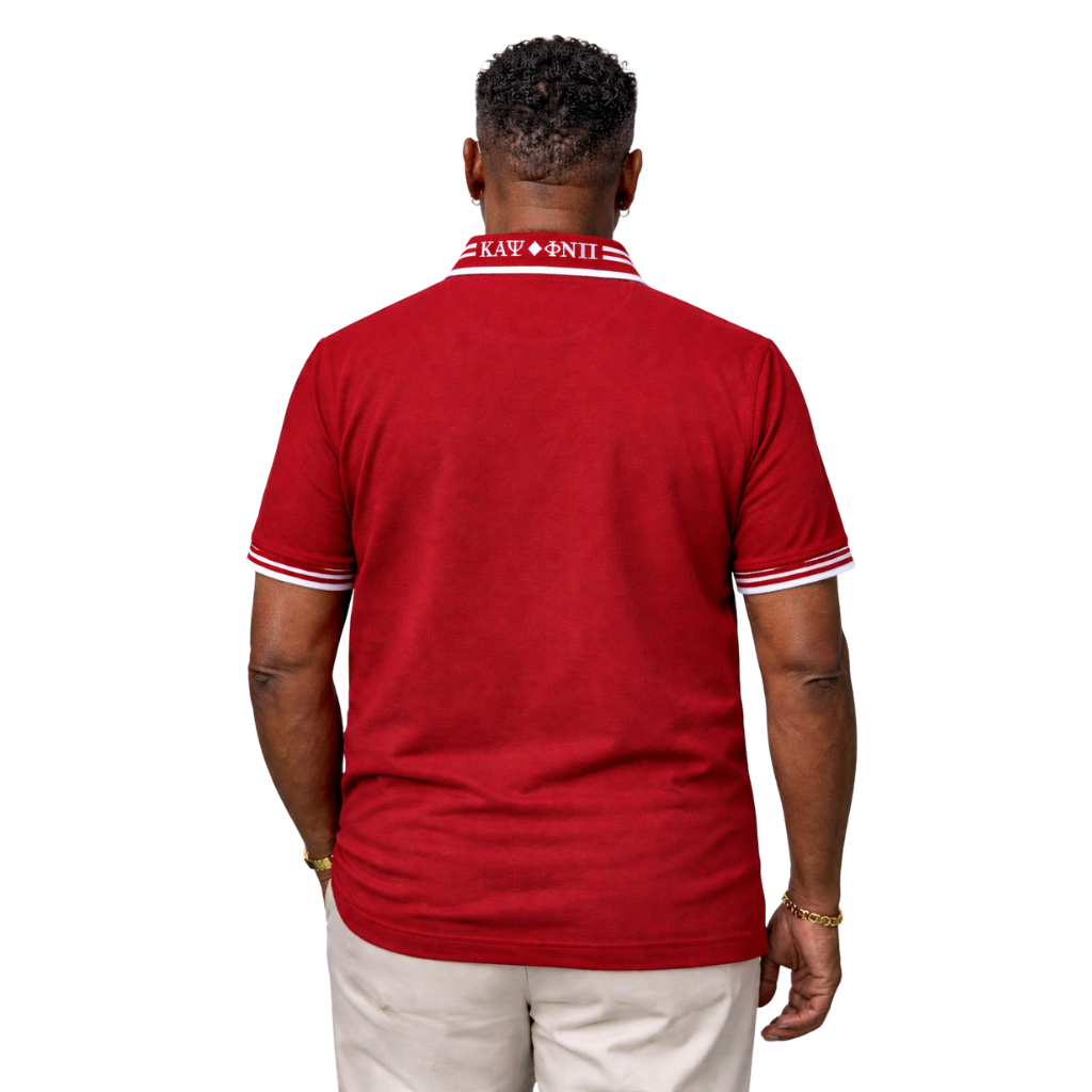 Kappa Alpha Psi Coat of Arms Striped Performance Polo