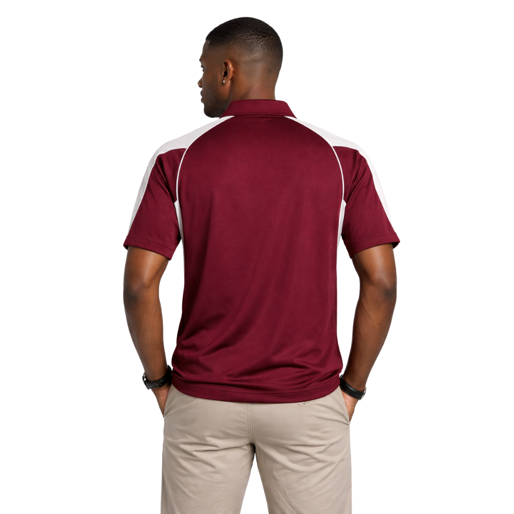 Kappa Alpha Psi Greek Letter DriFit Polo Shirt (Krimson/Cream)
