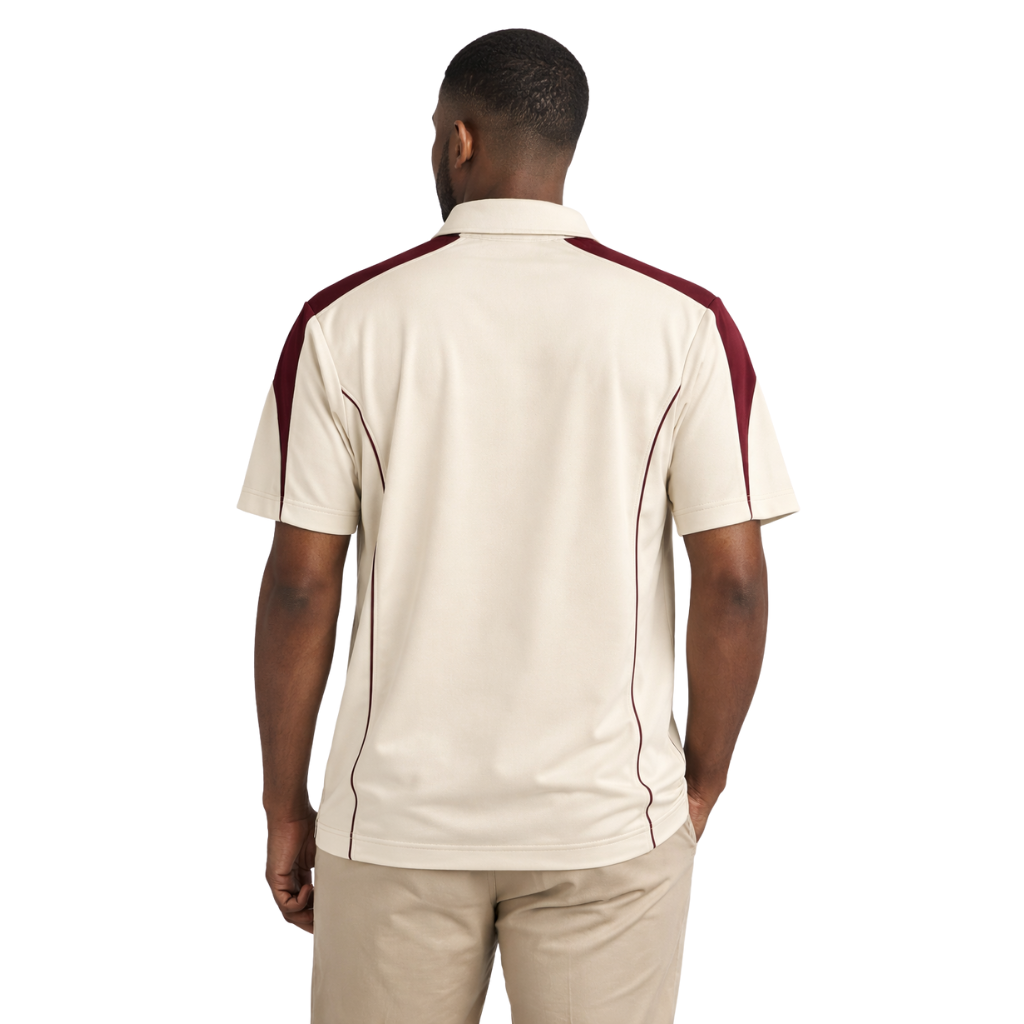 Kappa Alpha Psi Coat of Arms DriFit Polo Shirt (Cream/Krimson)