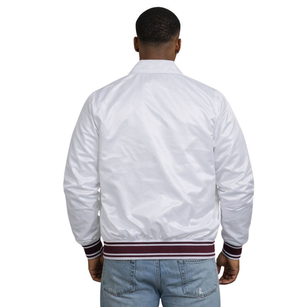 Kappa Alpha Psi Classic 3-Letter Satin Varsity Jacket (White)