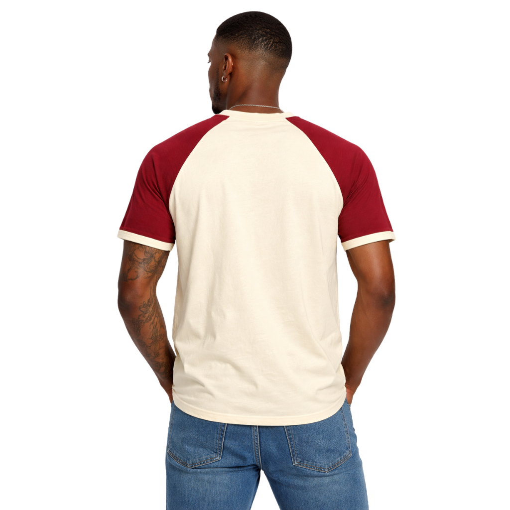 Phi Nu Pi Kream Premium Chenille Letter Raglan T-Shirt