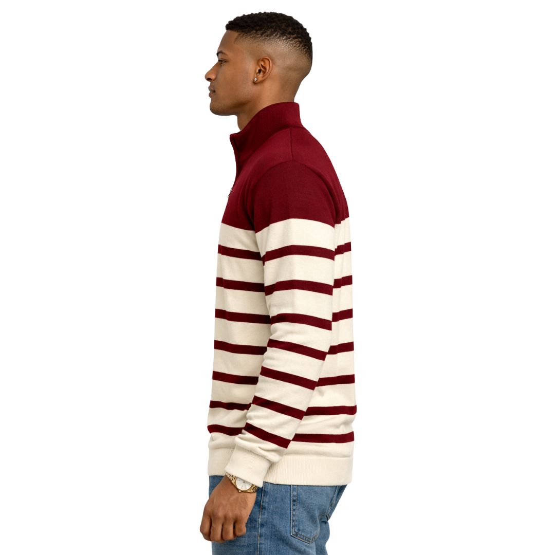 Kappa Alpha Psi Striped Quarter Zip Sweater