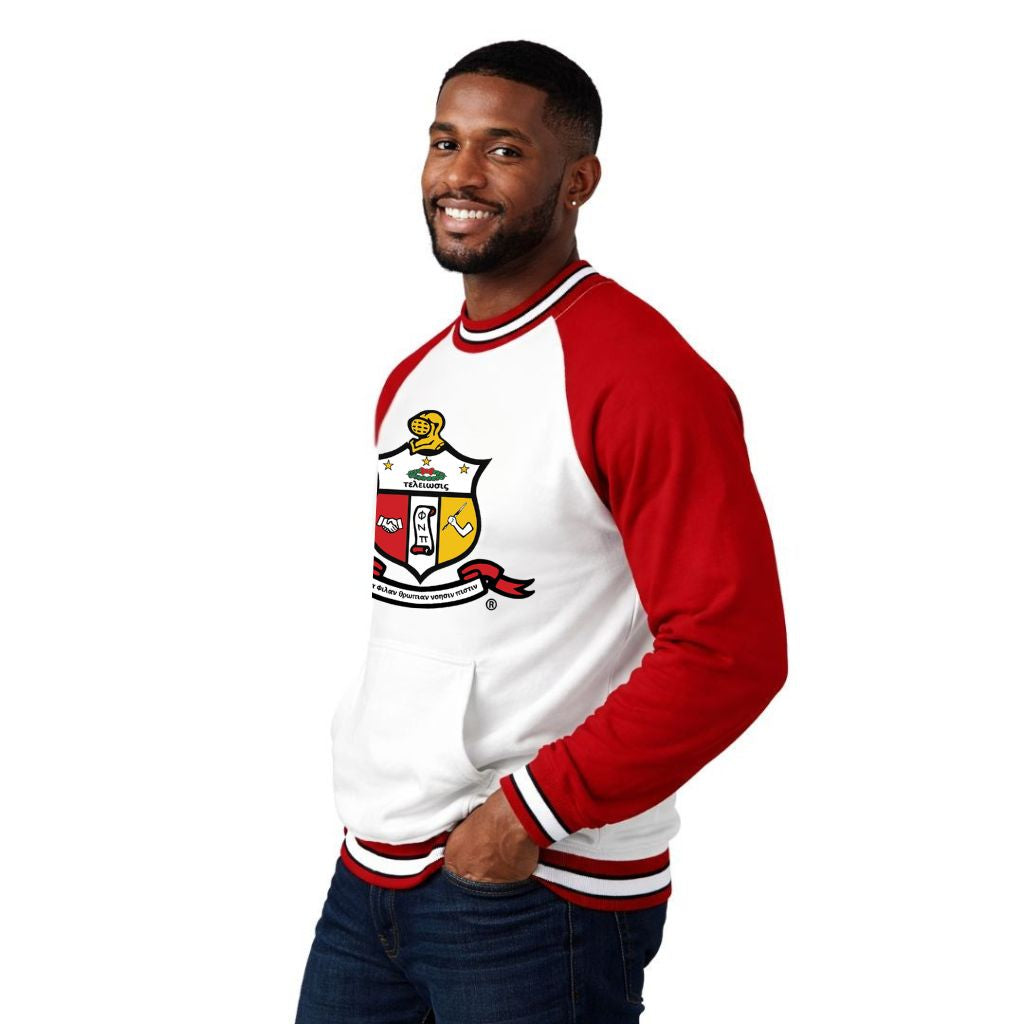 Kappa White/Red Crest Chenille Crewneck