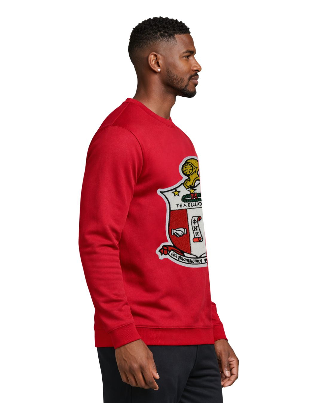 Kappa Alpha Psi Chenille Coat of Arms Crewneck Sweatshirt (Krimson)