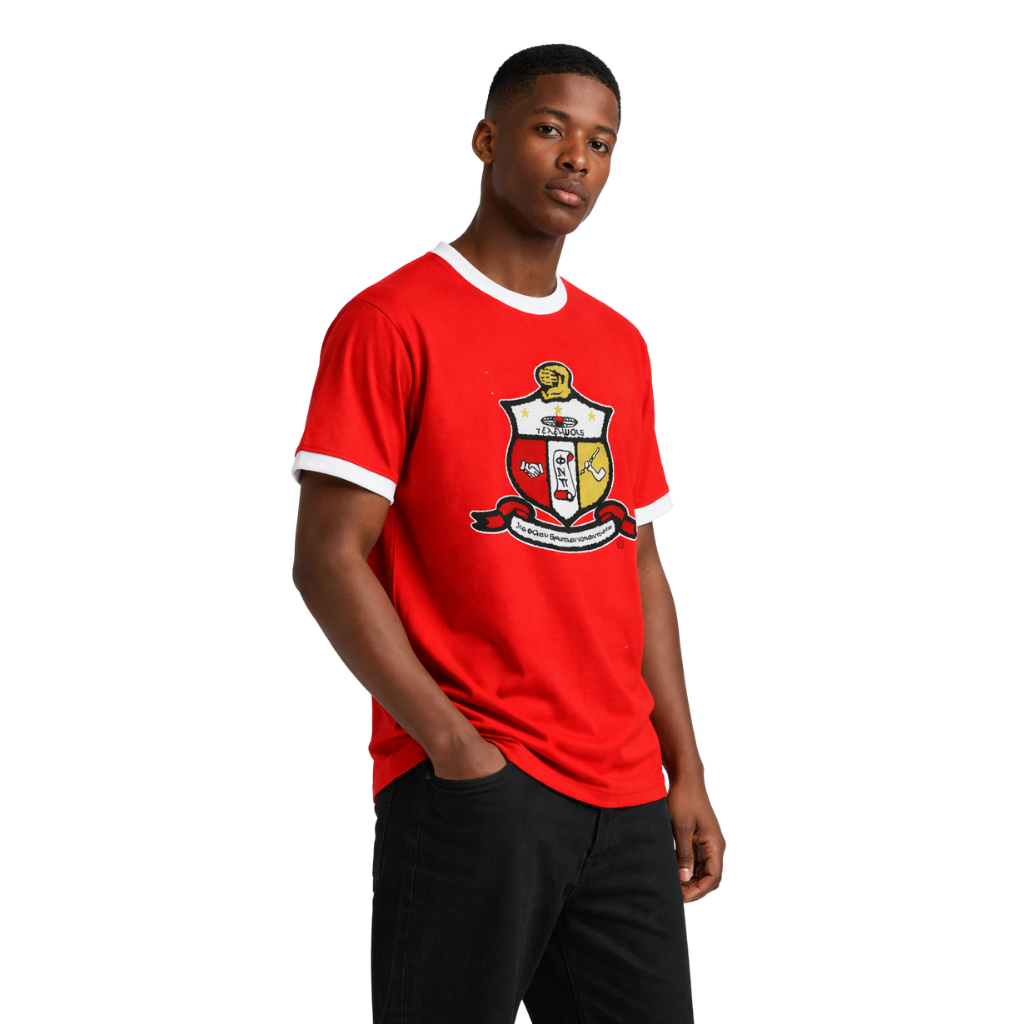 Kappa Red Chenille Crest Ringer Premium Shirt
