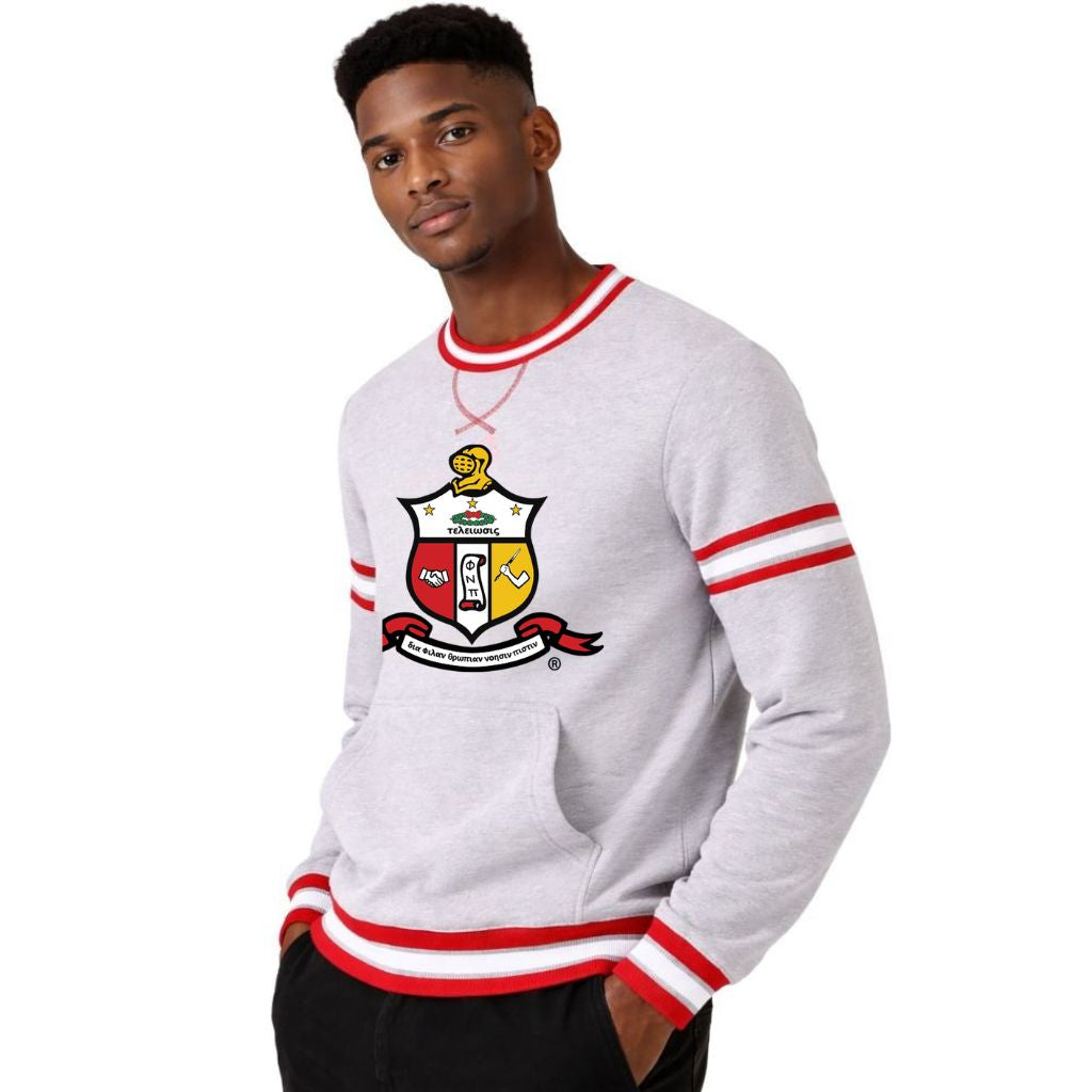 Kappa Heather Grey Crest Chenille Crewneck