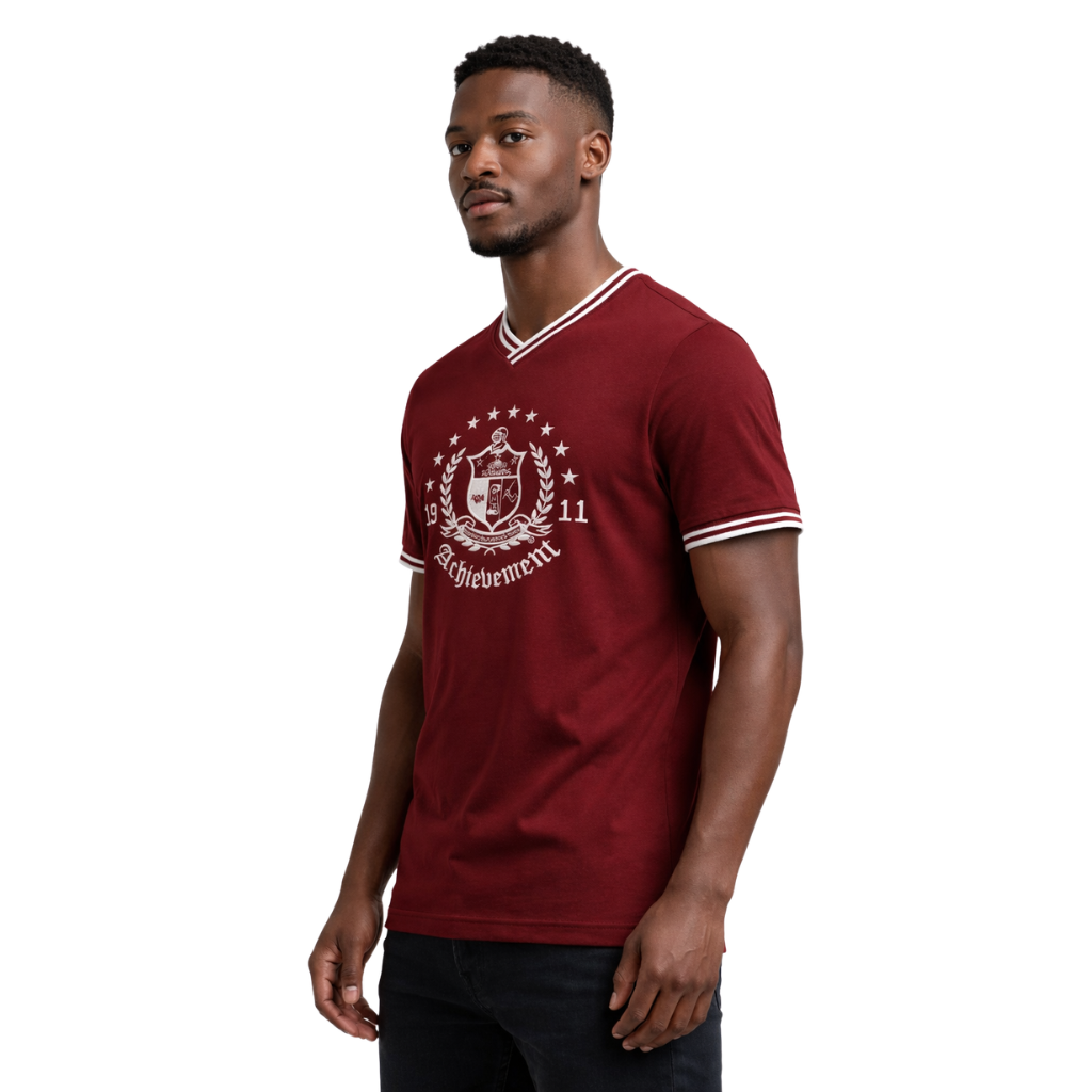 Kappa Alpha Psi Coat of Arms V-neck Tee (Krimson)