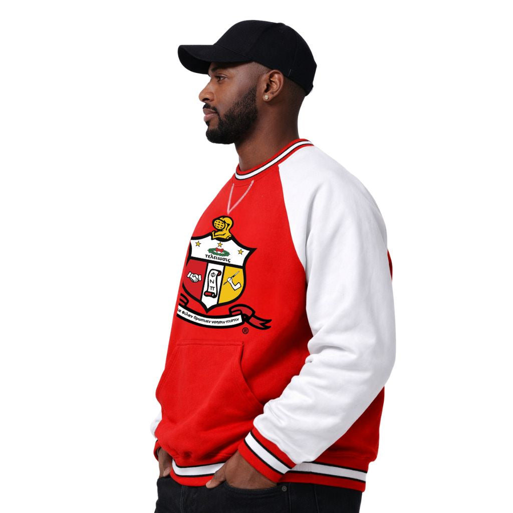 Kappa White Red Crest Chenille Crewneck