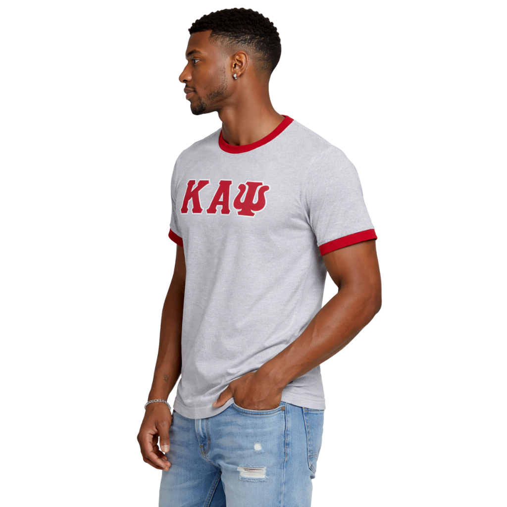 Kappa Alpha Psi 3-Letter Grey Ringer Tee