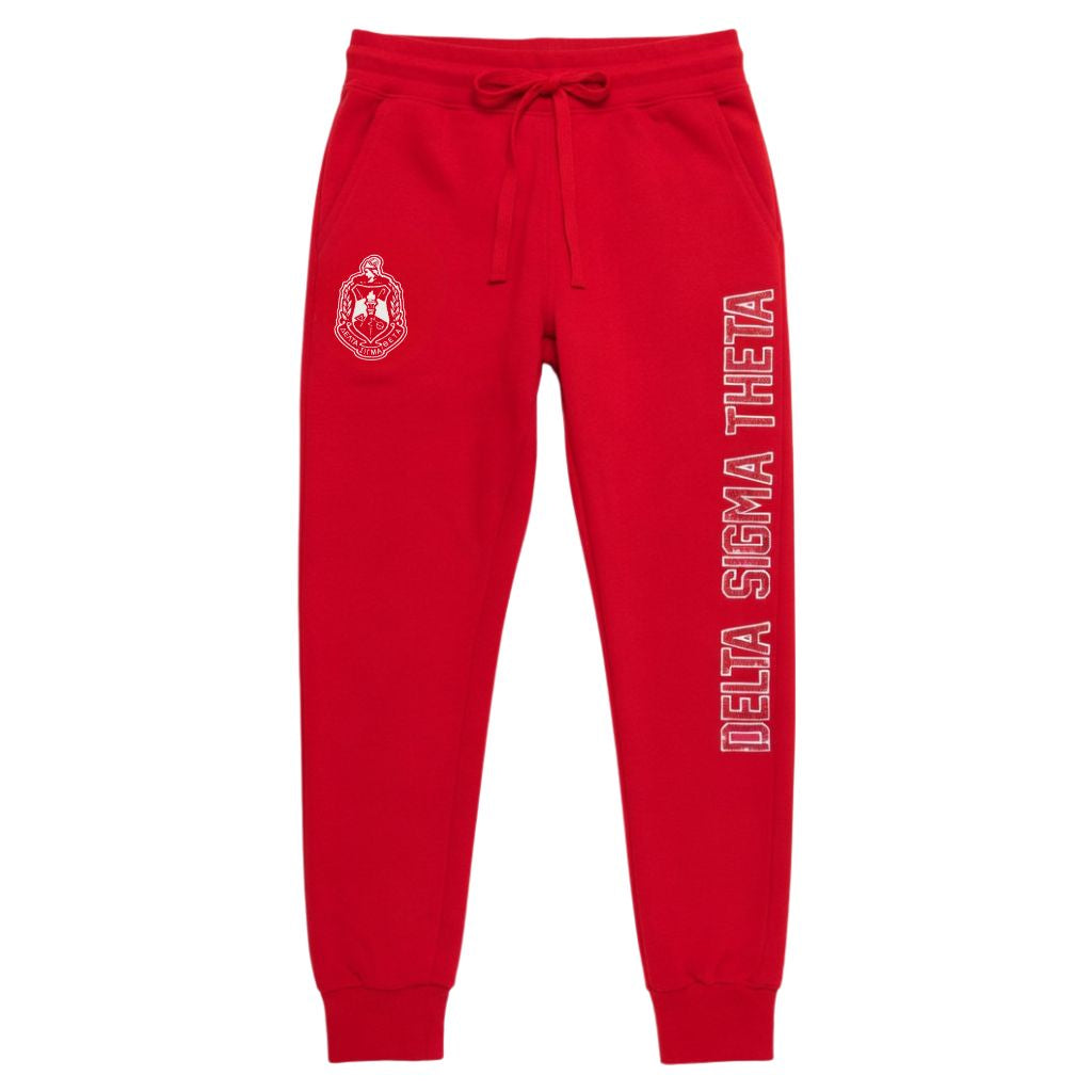 DST Sequins Patch Sweatpants Red
