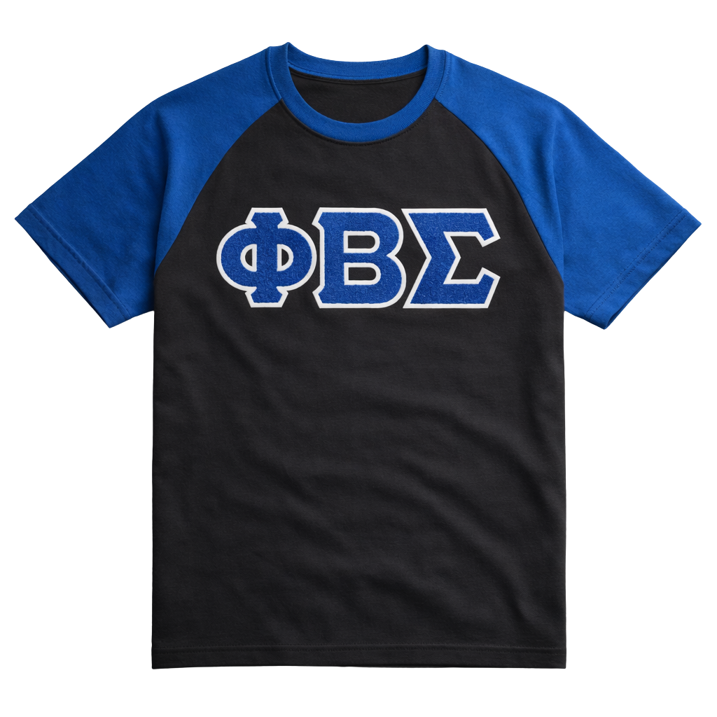Blue/Black ΦΒΣ Raglan Chenille Tee