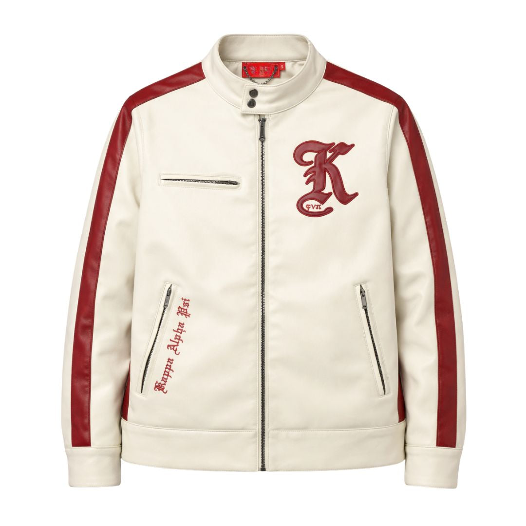 Kappa Alpha Psi Stripe Racing Jacket (Cream)