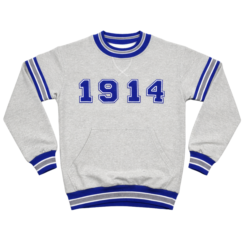 Phi Beta Sigma Grey 1914 Chenille Crewneck