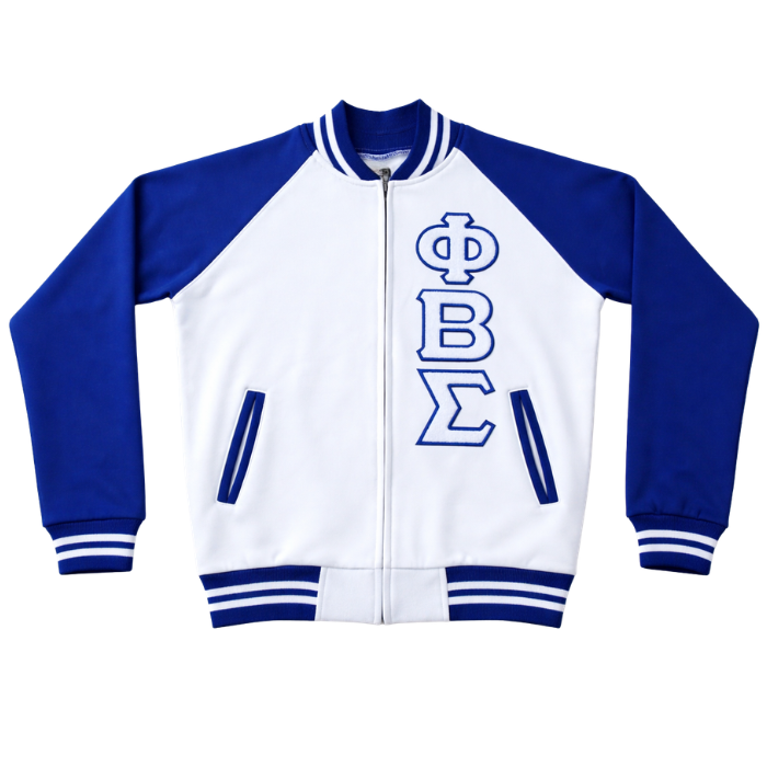 PBS White Varsity Fleece Jacket