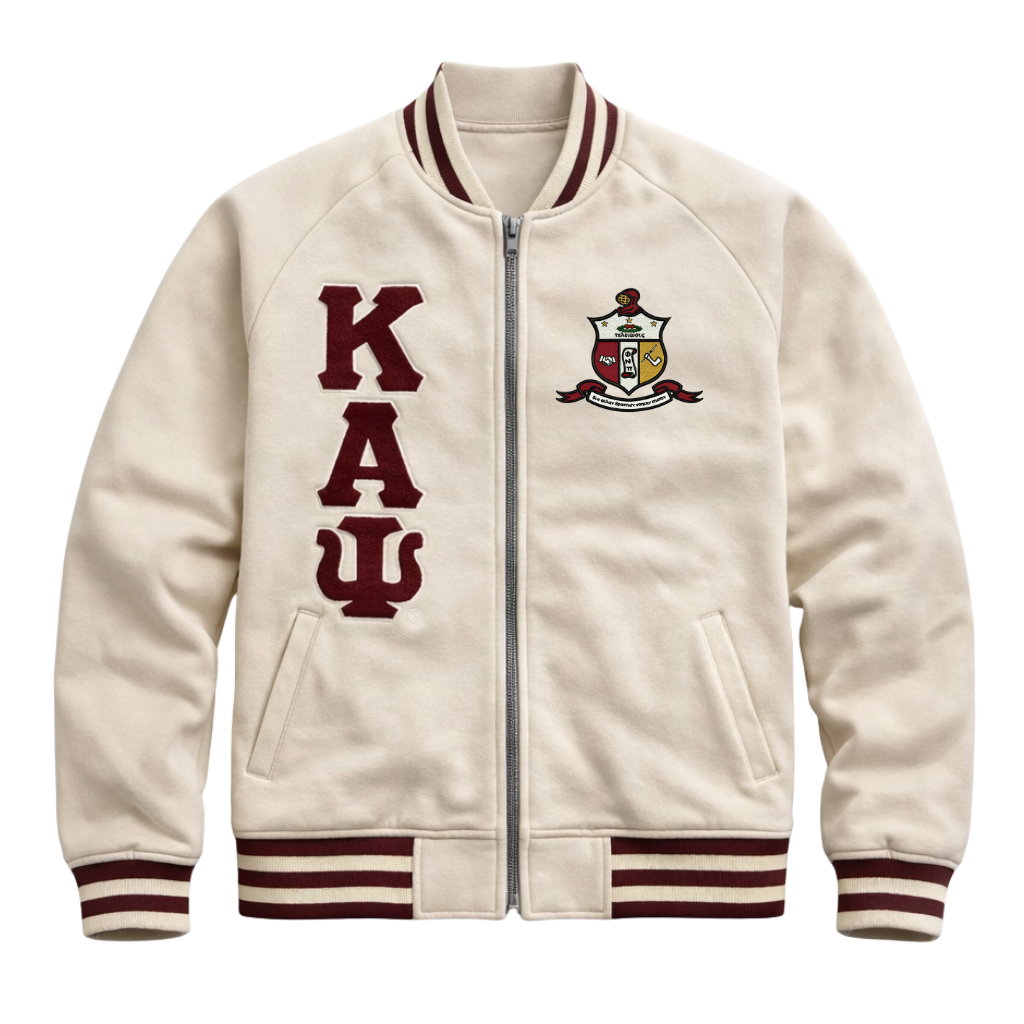 Kappa Cream Varsity Fleece Jacket