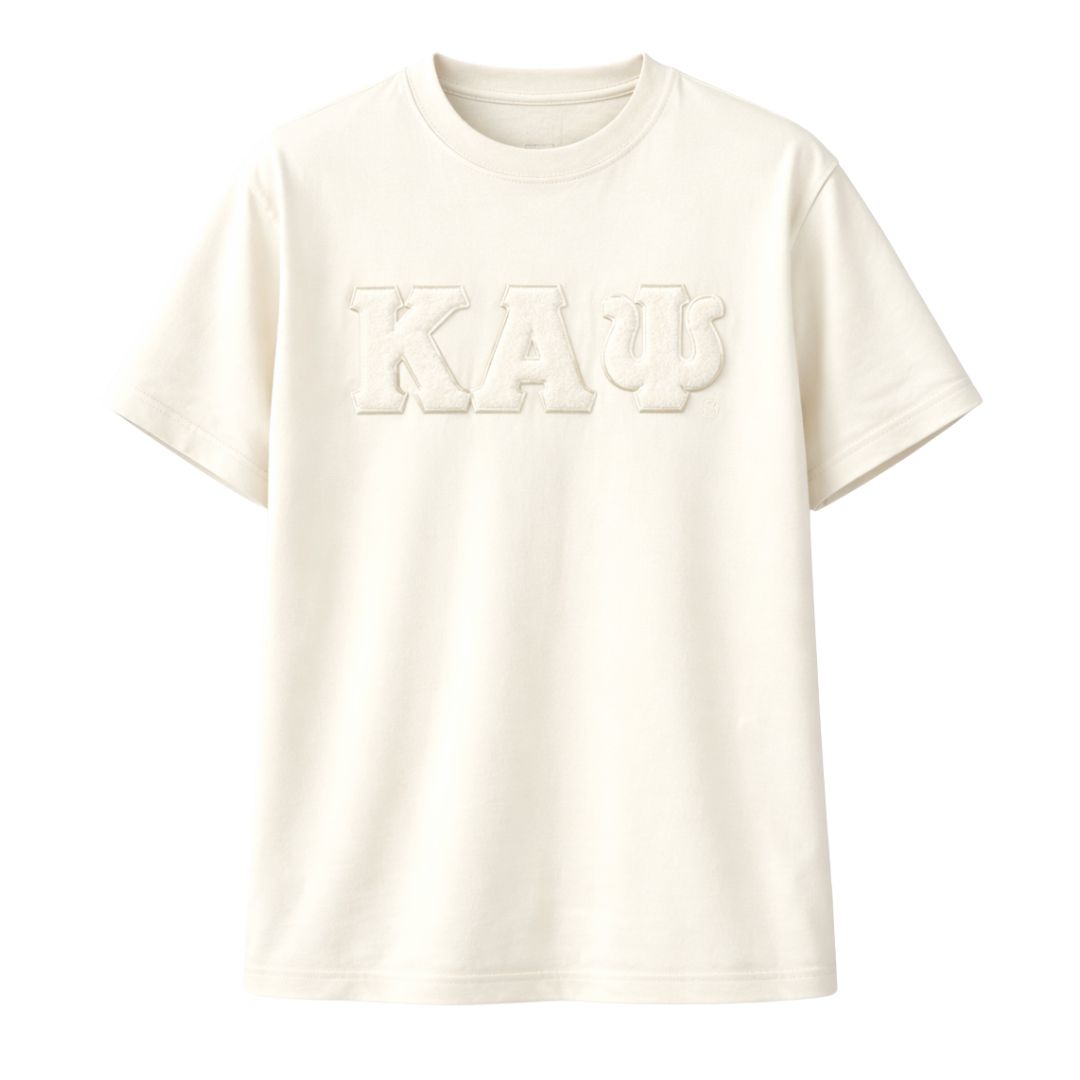 Solid KAΨ Chenille Cream Tee