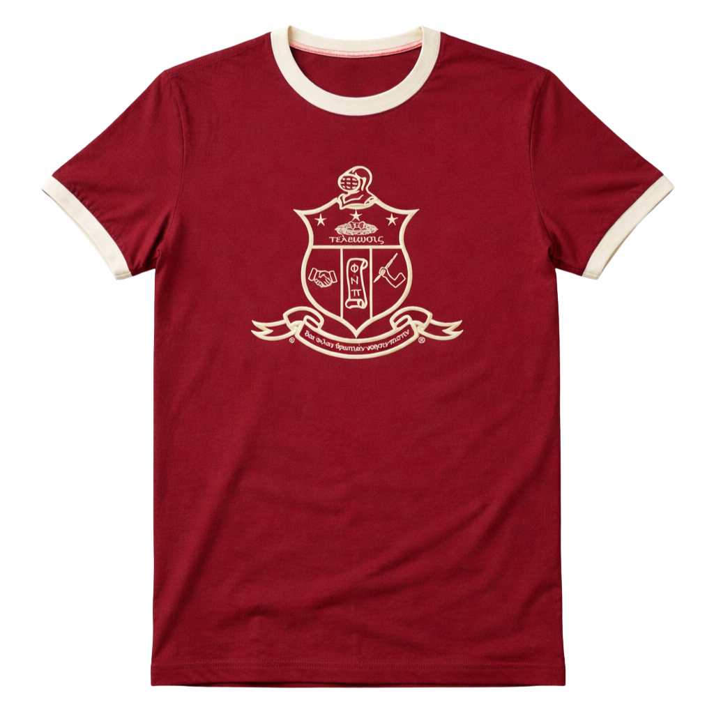 Kappa Alpha Psi Coat of Arms Ringer Tee (Krimson)