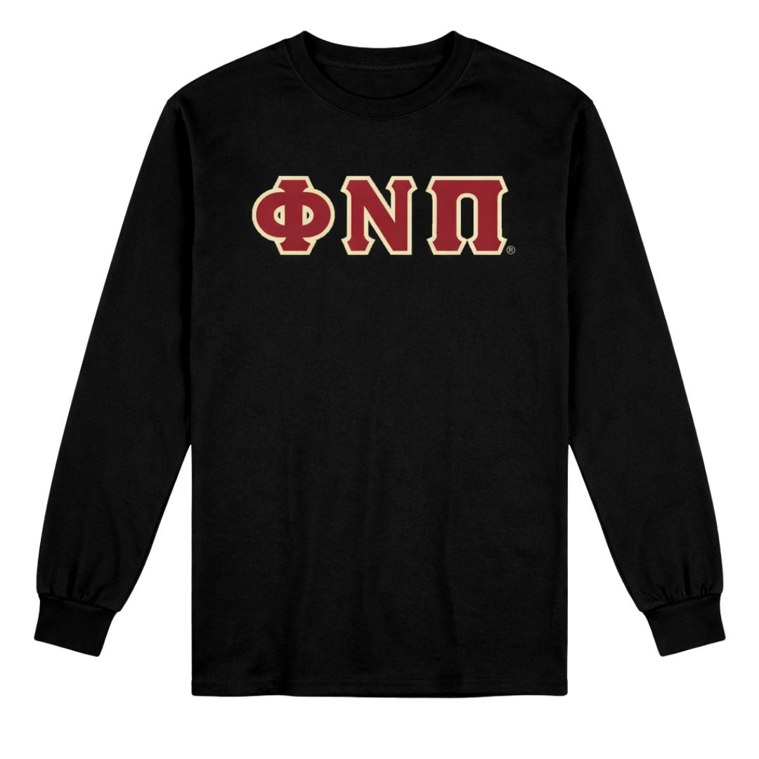 Kappa Alpha Psi Phi Nu Pi Long Sleeve 3-Letter Tee (Black)