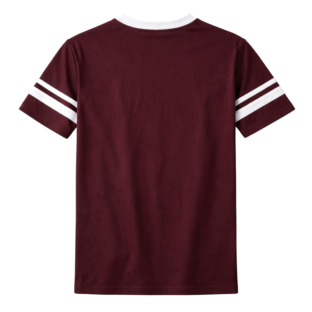 Kappa League Crest V-neck Jersey Tee (Maroon & White)