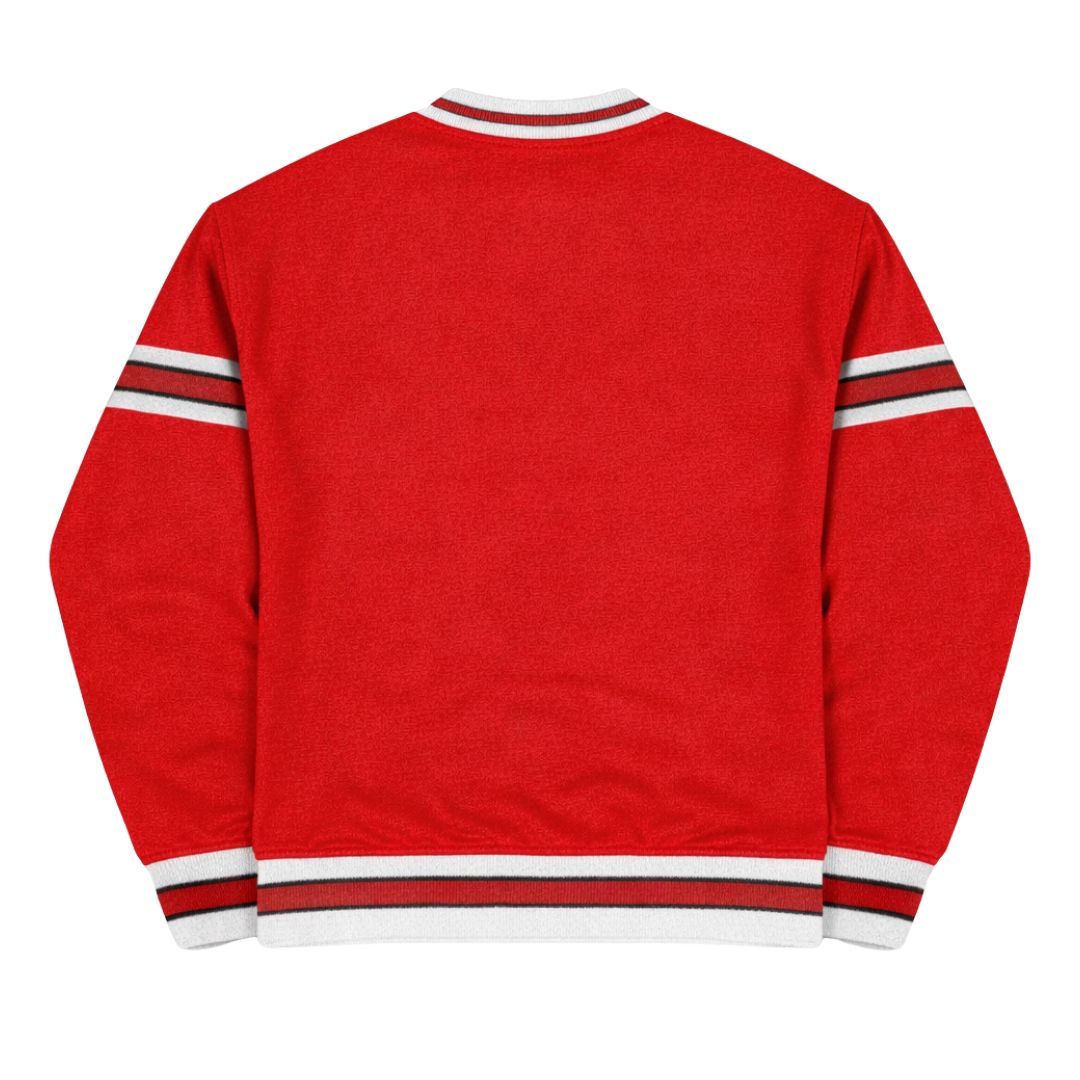 Kappa Red Crest Stripe Chenille Crewneck