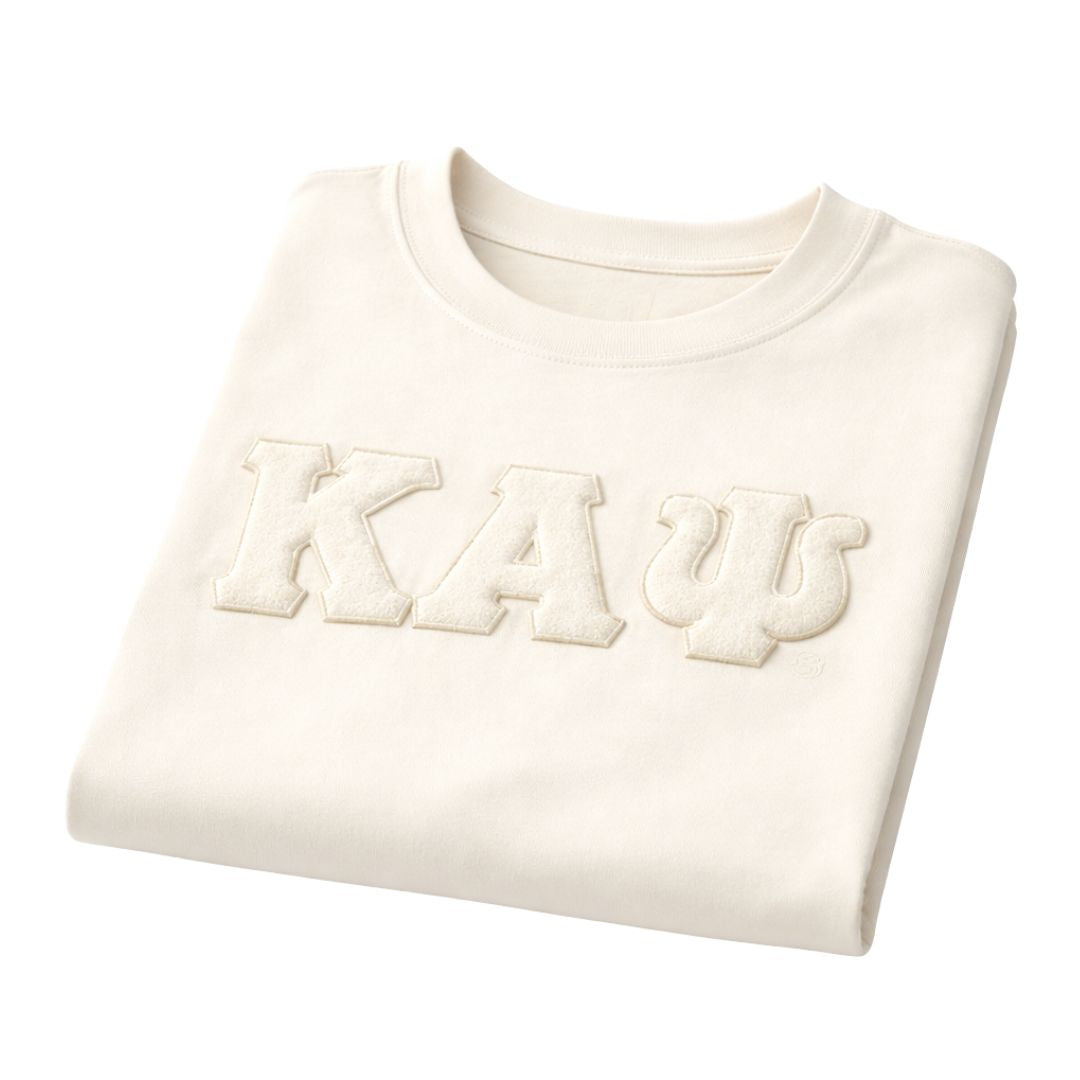 Solid KAΨ Chenille Cream Tee