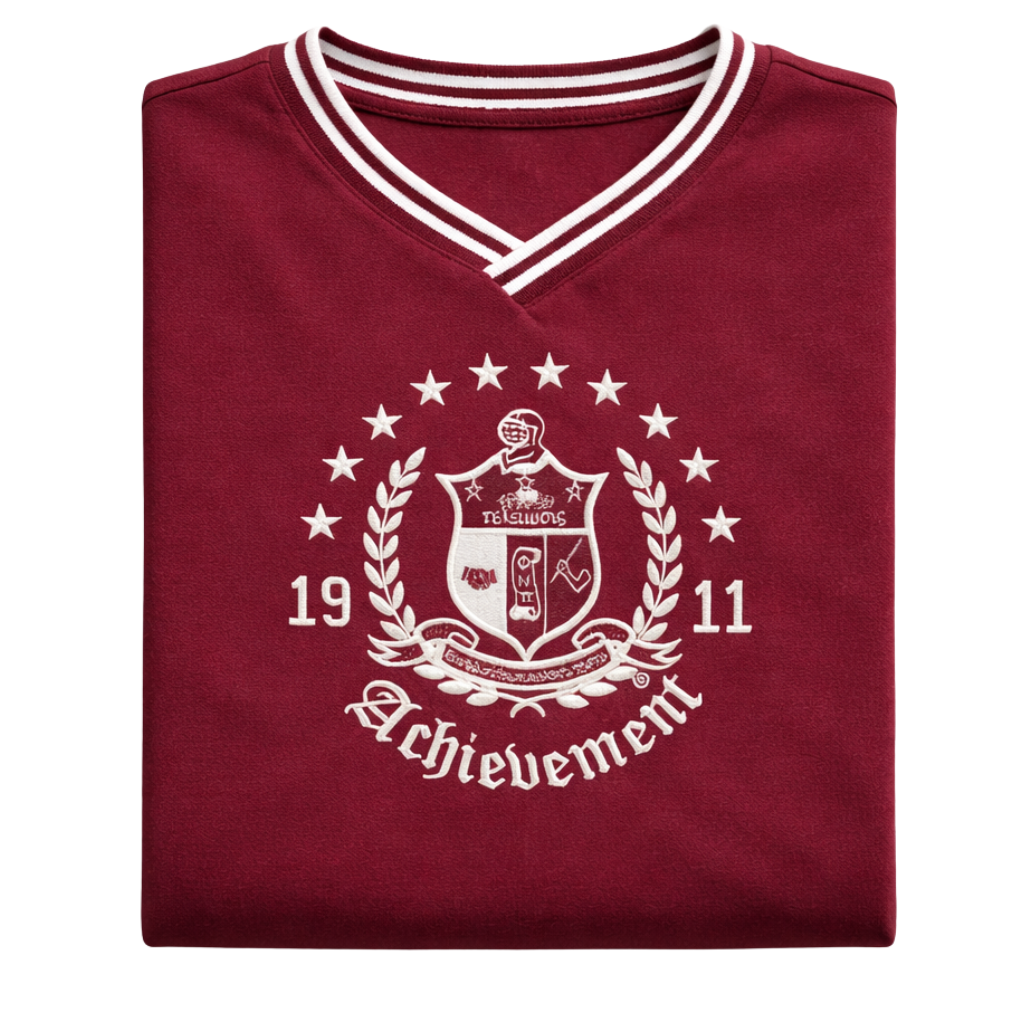 Kappa Alpha Psi Coat of Arms V-neck Tee (Krimson)