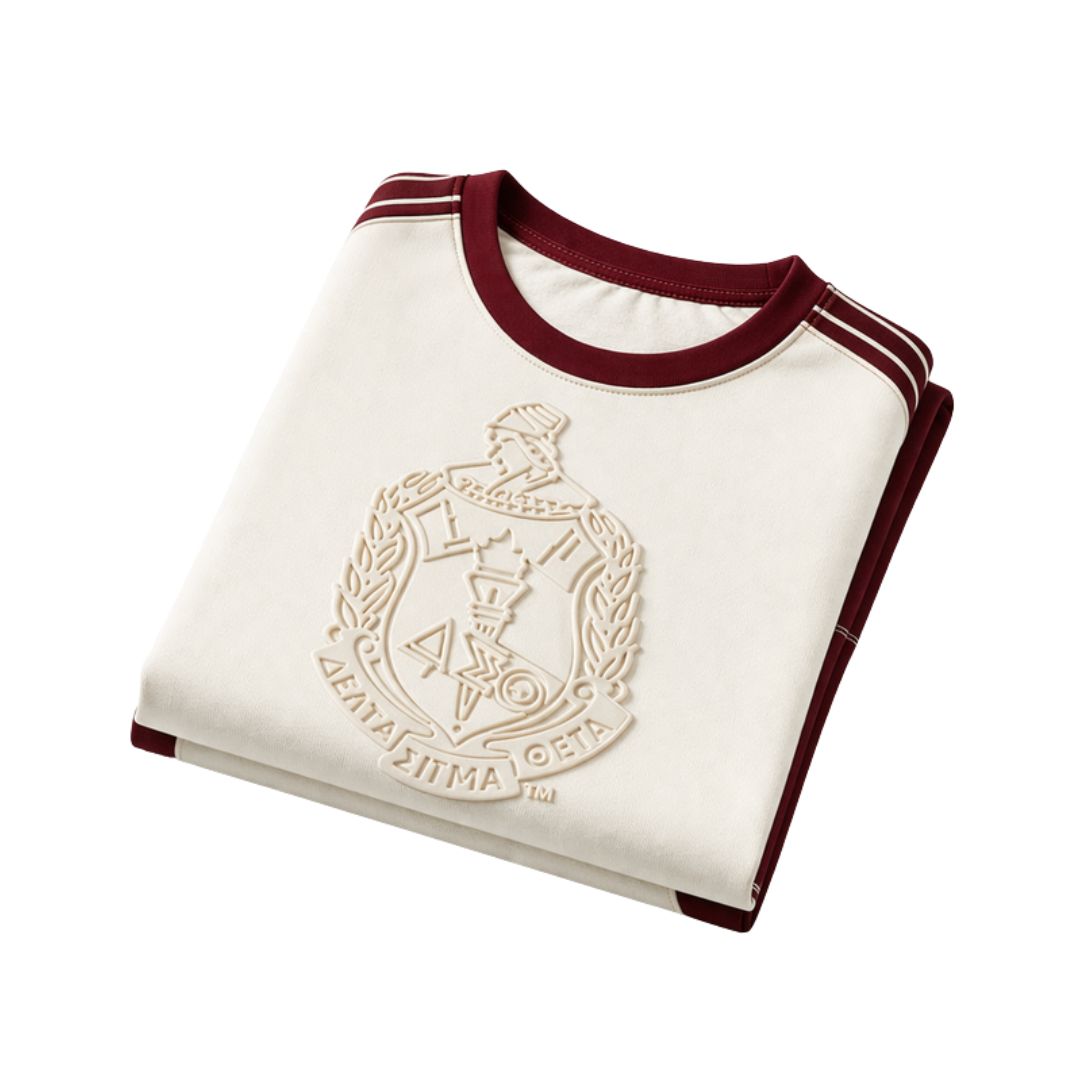 Delta Cream Tapered Embossed Crest Premium Shirt