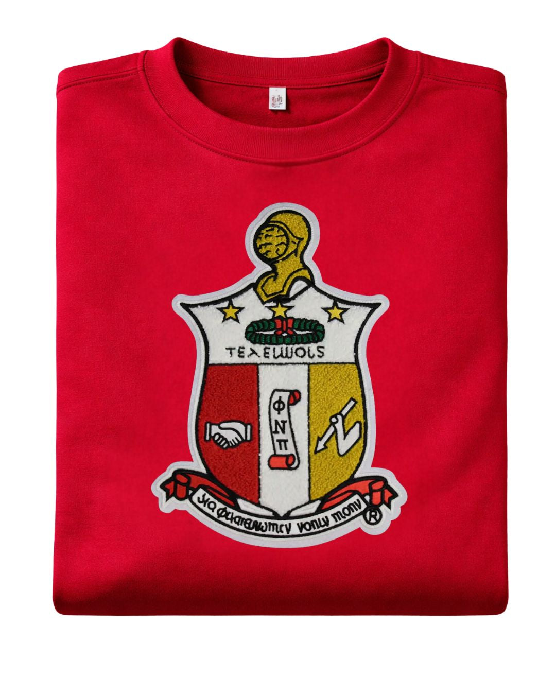 Kappa Alpha Psi Chenille Coat of Arms Crewneck Sweatshirt (Krimson)
